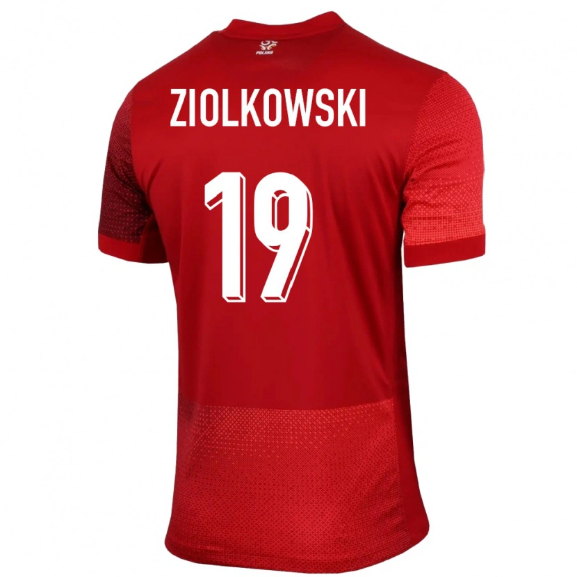 Danxen Herren Polen Jan Ziolkowski #19 Rot Auswärtstrikot Trikot 24-26 T-Shirt