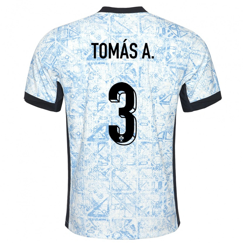 Danxen Herren Portugal Tomás Araújo #3 Cremeblau Auswärtstrikot Trikot 24-26 T-Shirt