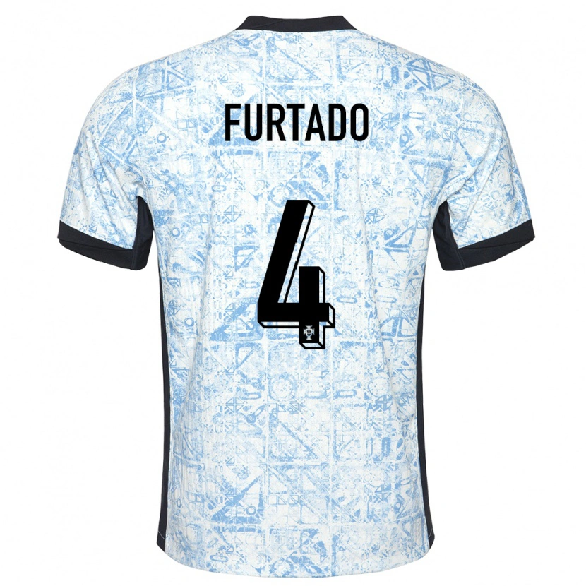 Danxen Herren Portugal Mauro Furtado #4 Cremeblau Auswärtstrikot Trikot 24-26 T-Shirt