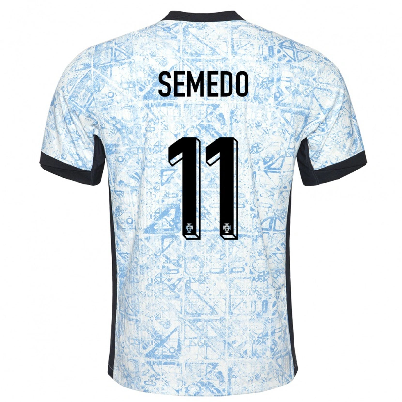 Danxen Herren Portugal Vivaldo Semedo #11 Cremeblau Auswärtstrikot Trikot 24-26 T-Shirt