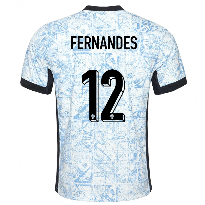 Danxen Herren Portugal Diogo Fernandes #12 Cremeblau Auswärtstrikot Trikot 24-26 T-Shirt