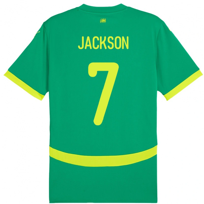 Danxen Herren Senegal Nicolas Jackson #7 Grün Auswärtstrikot Trikot 24-26 T-Shirt