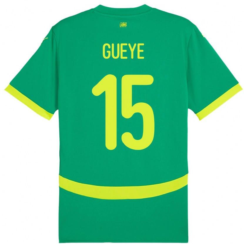 Danxen Herren Senegal Pape Gueye #15 Grün Auswärtstrikot Trikot 24-26 T-Shirt