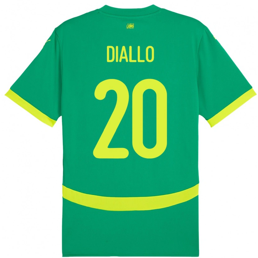 Danxen Herren Senegal Habib Diallo #20 Grün Auswärtstrikot Trikot 24-26 T-Shirt