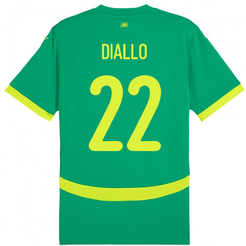 Danxen Herren Senegal Abdou Diallo #22 Grün Auswärtstrikot Trikot 24-26 T-Shirt
