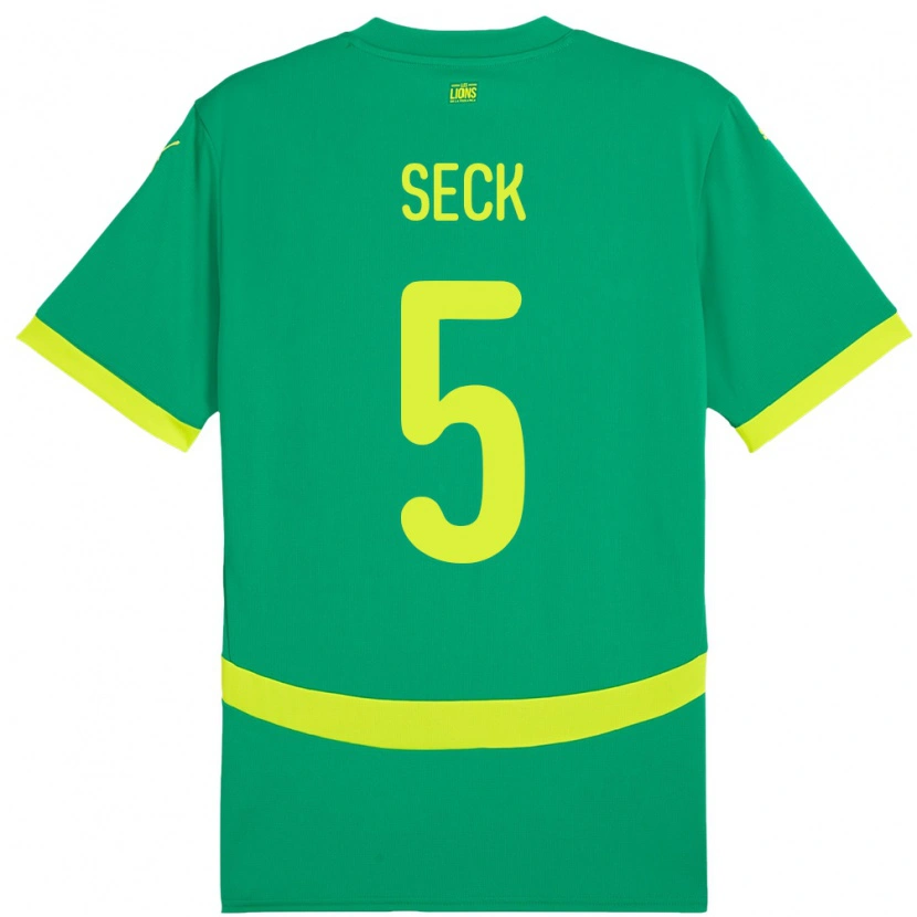 Danxen Herren Senegal Ibrahima Seck #5 Grün Auswärtstrikot Trikot 24-26 T-Shirt