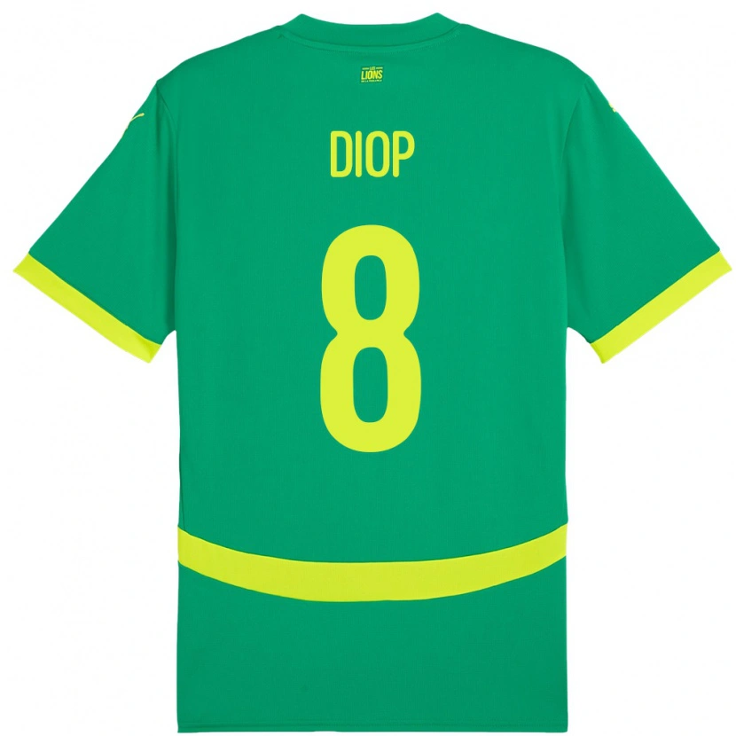 Danxen Herren Senegal Amidou Diop #8 Grün Auswärtstrikot Trikot 24-26 T-Shirt