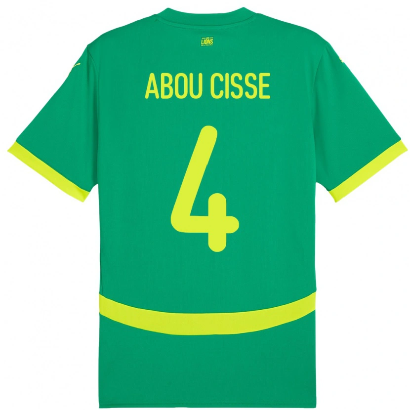 Danxen Herren Senegal Pape Abou Cisse #4 Grün Auswärtstrikot Trikot 24-26 T-Shirt