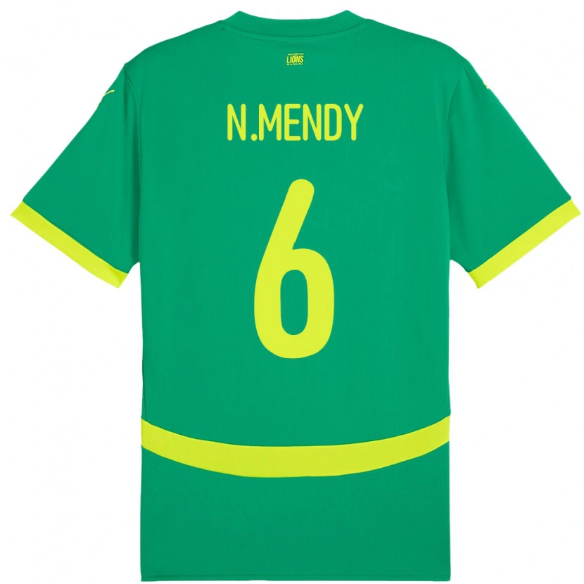 Danxen Herren Senegal Nampalys Mendy #6 Grün Auswärtstrikot Trikot 24-26 T-Shirt