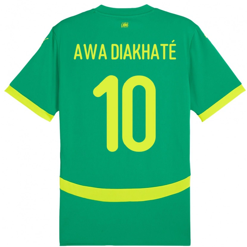 Danxen Herren Senegal Ndeye Awa Diakhate #10 Grün Auswärtstrikot Trikot 24-26 T-Shirt