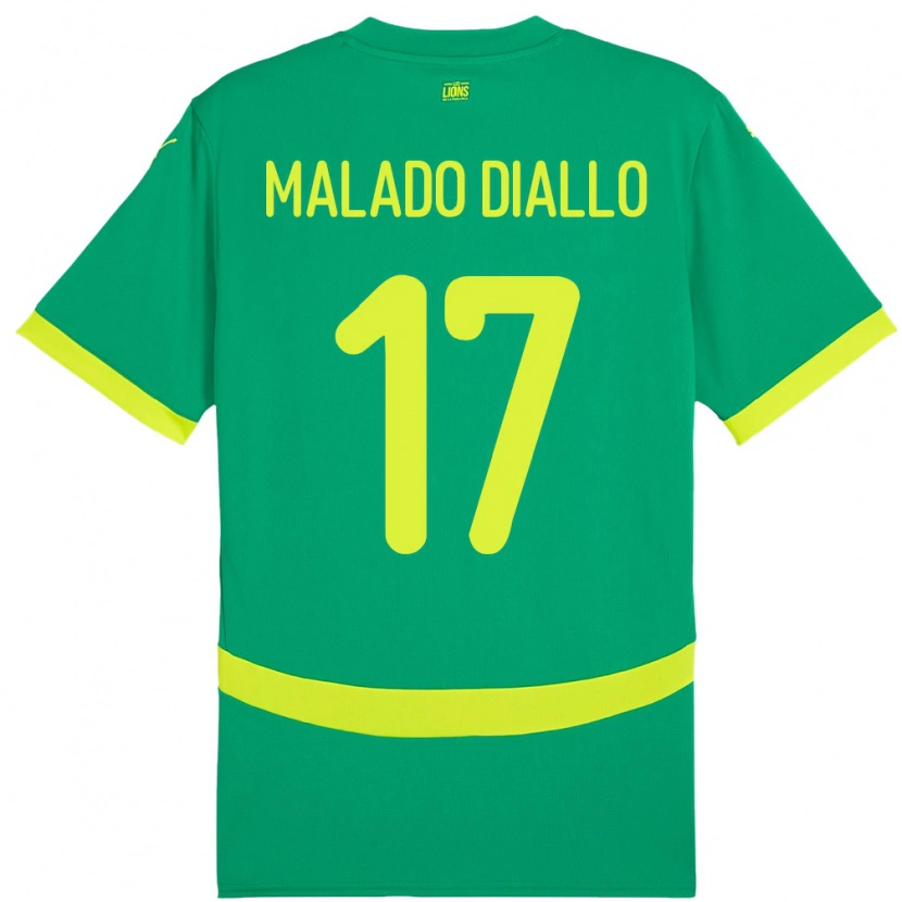Danxen Herren Senegal Hapsatou Malado Diallo #17 Grün Auswärtstrikot Trikot 24-26 T-Shirt