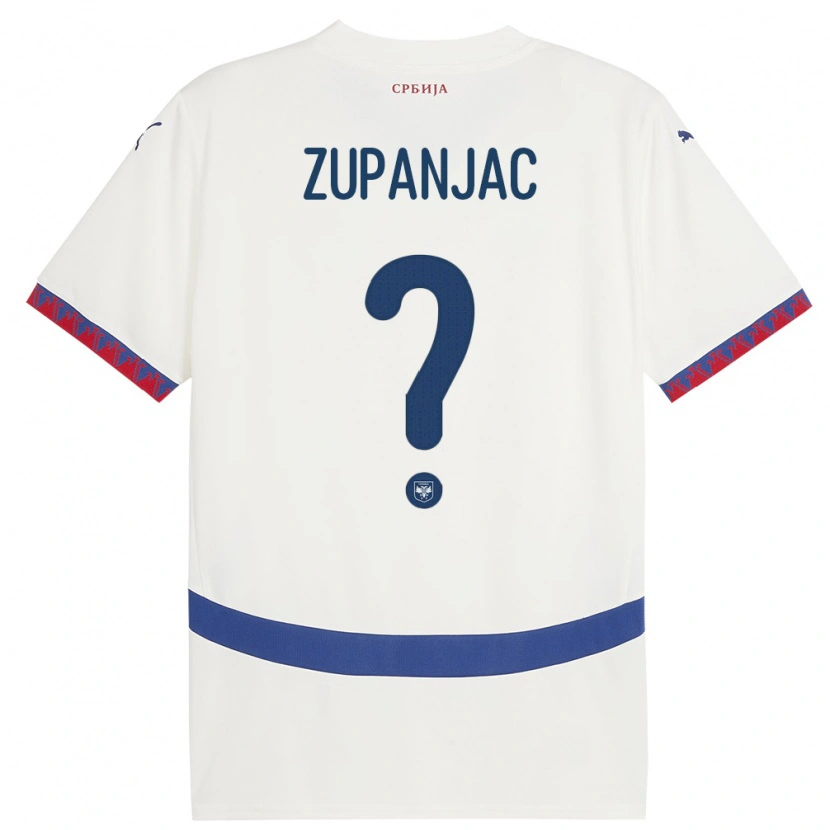 Danxen Herren Serbien Matija Zupanjac #0 Weiß Auswärtstrikot Trikot 24-26 T-Shirt