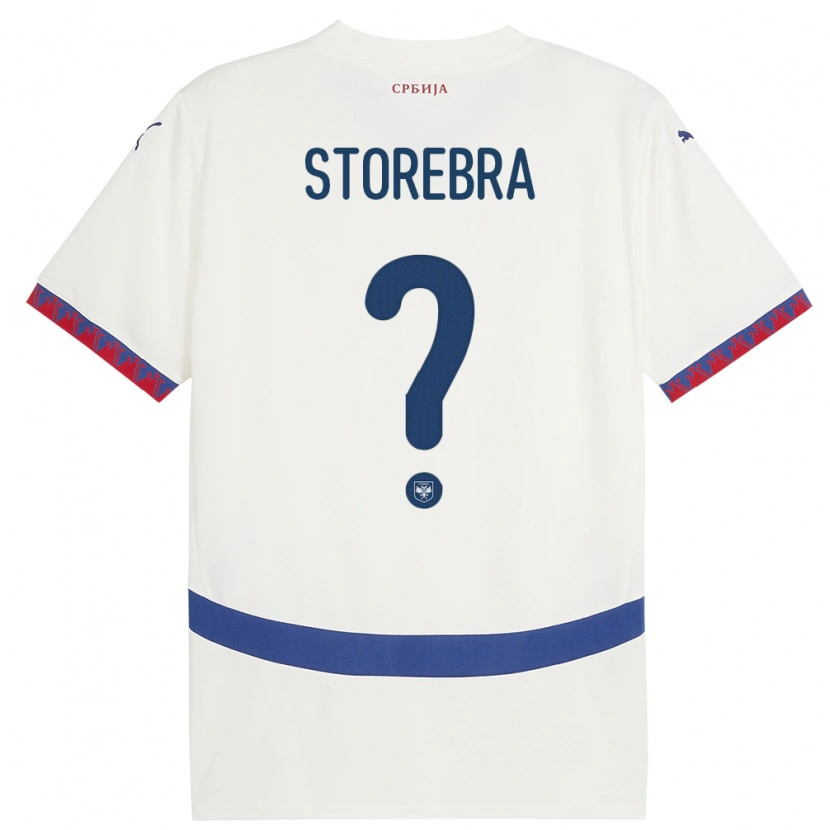 Danxen Herren Serbien Sasa Storebra #0 Weiß Auswärtstrikot Trikot 24-26 T-Shirt