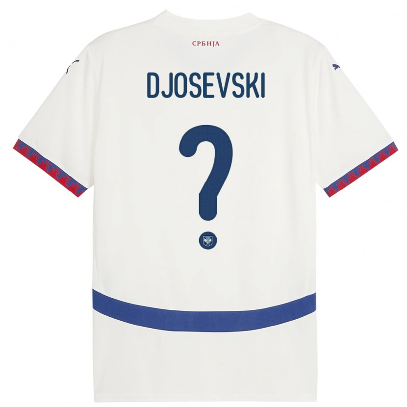 Danxen Herren Serbien Stefan Djosevski #0 Weiß Auswärtstrikot Trikot 24-26 T-Shirt