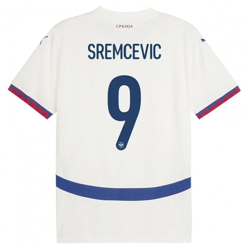 Danxen Herren Serbien Uros Sremcevic #9 Weiß Auswärtstrikot Trikot 24-26 T-Shirt