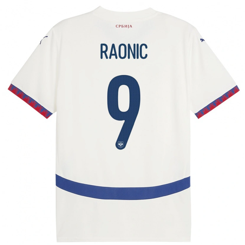 Danxen Herren Serbien Sava Raonic #9 Weiß Auswärtstrikot Trikot 24-26 T-Shirt