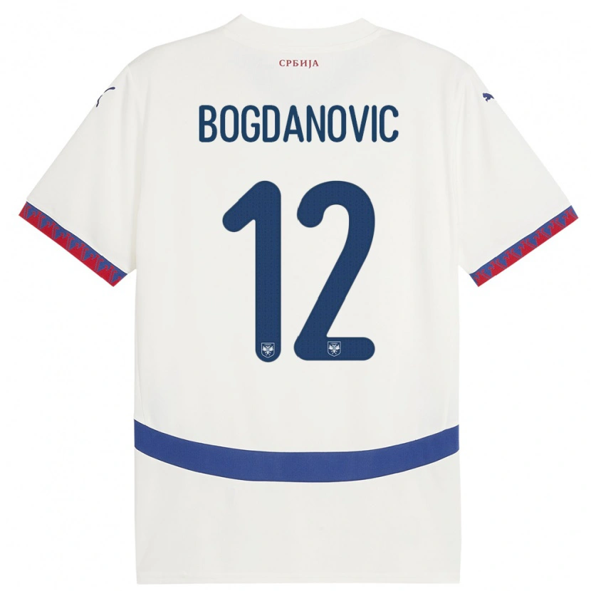 Danxen Herren Serbien Bogdan Bogdanovic #12 Weiß Auswärtstrikot Trikot 24-26 T-Shirt