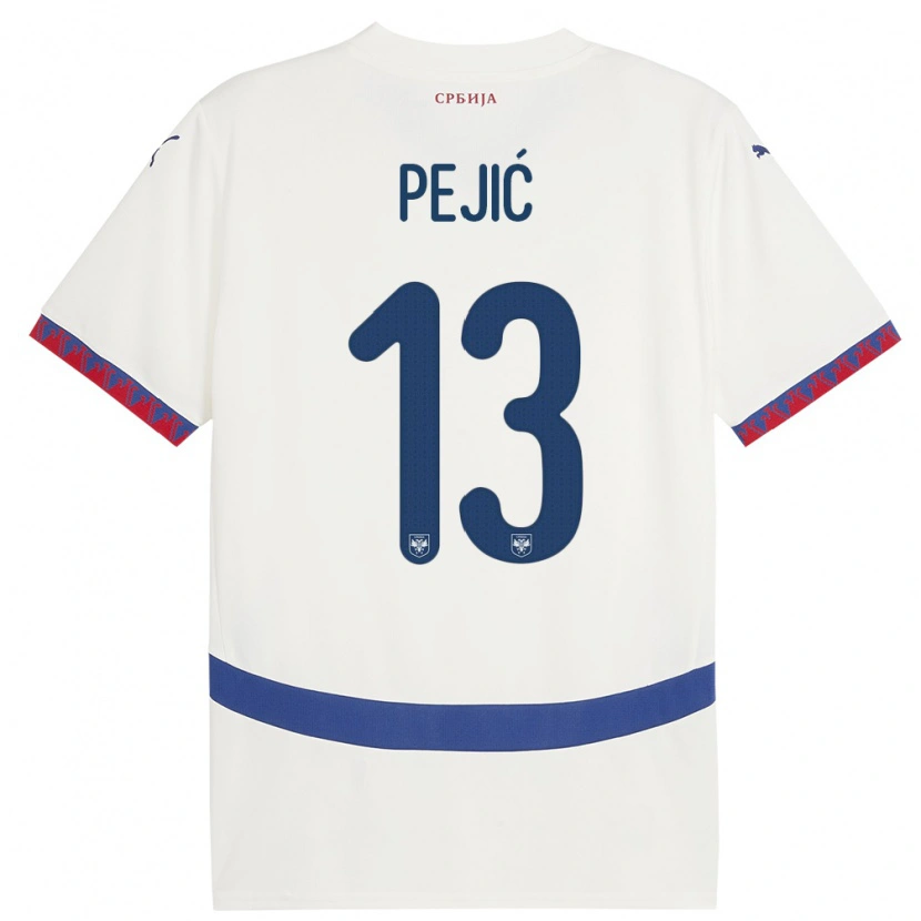 Danxen Herren Serbien Danilo Pejić #13 Weiß Auswärtstrikot Trikot 24-26 T-Shirt