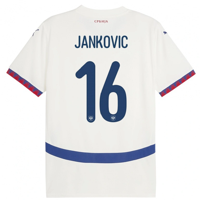 Danxen Herren Serbien Dimitrije Jankovic #16 Weiß Auswärtstrikot Trikot 24-26 T-Shirt