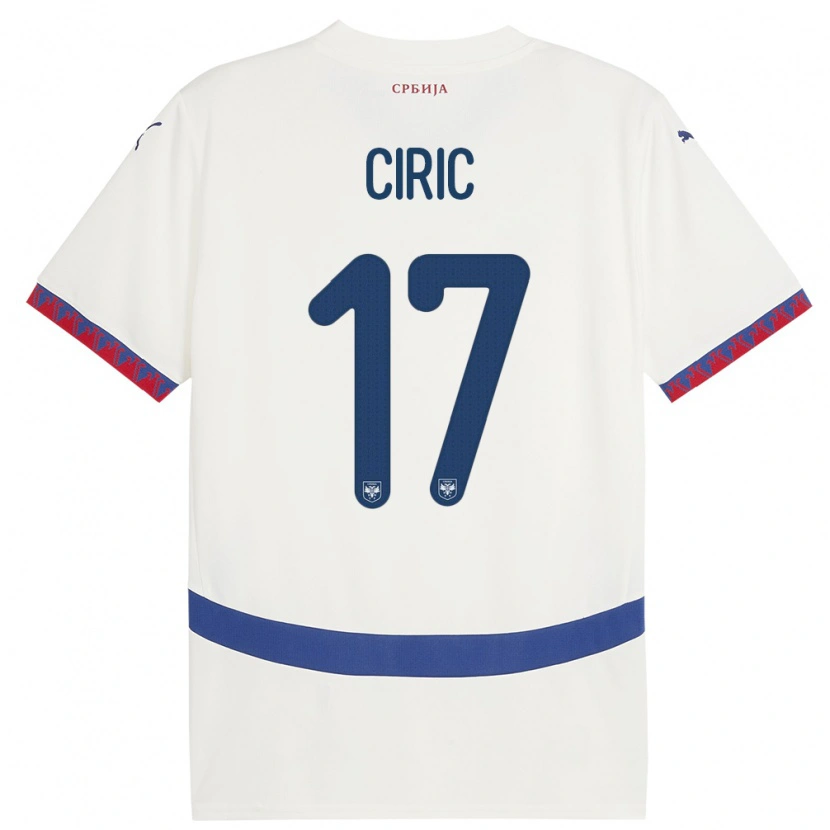 Danxen Herren Serbien Jovan Ciric #17 Weiß Auswärtstrikot Trikot 24-26 T-Shirt