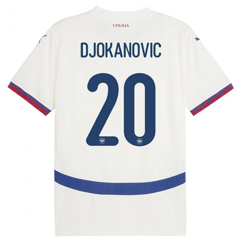 Danxen Herren Serbien Damjan Djokanovic #20 Weiß Auswärtstrikot Trikot 24-26 T-Shirt