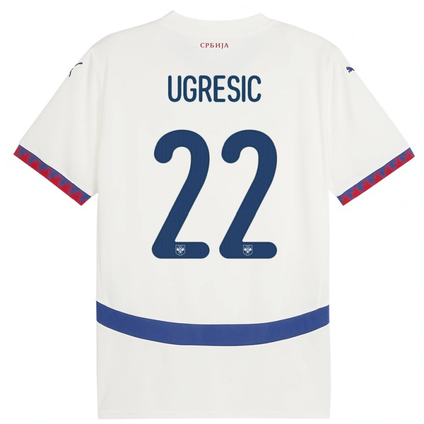 Danxen Herren Serbien Ognjen Ugresic #22 Weiß Auswärtstrikot Trikot 24-26 T-Shirt