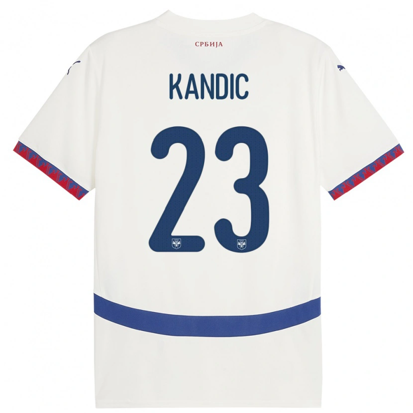 Danxen Herren Serbien Marko Kandic #23 Weiß Auswärtstrikot Trikot 24-26 T-Shirt