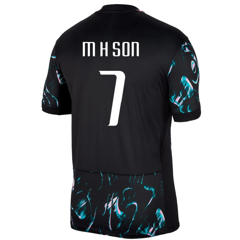 Danxen Herren Südkorea Heung-Min Son #7 Schwarz Auswärtstrikot Trikot 24-26 T-Shirt