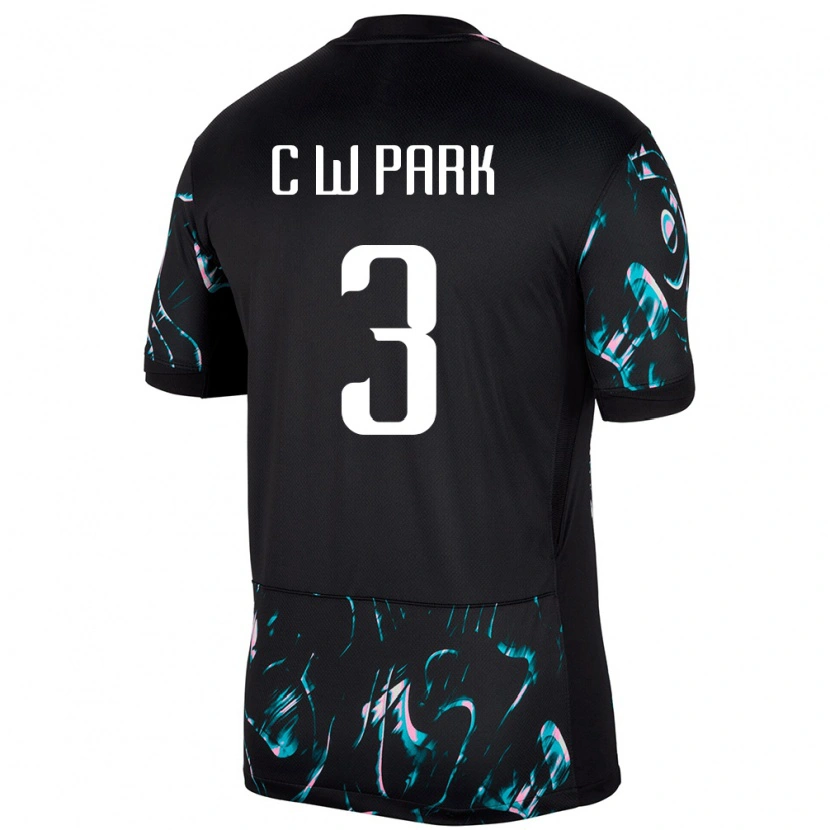Danxen Herren Südkorea Park Chang Woo #3 Schwarz Auswärtstrikot Trikot 24-26 T-Shirt