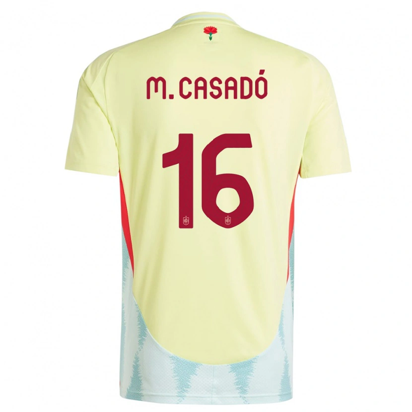 Danxen Herren Spanien Marc Casadó #16 Gelb Auswärtstrikot Trikot 24-26 T-Shirt