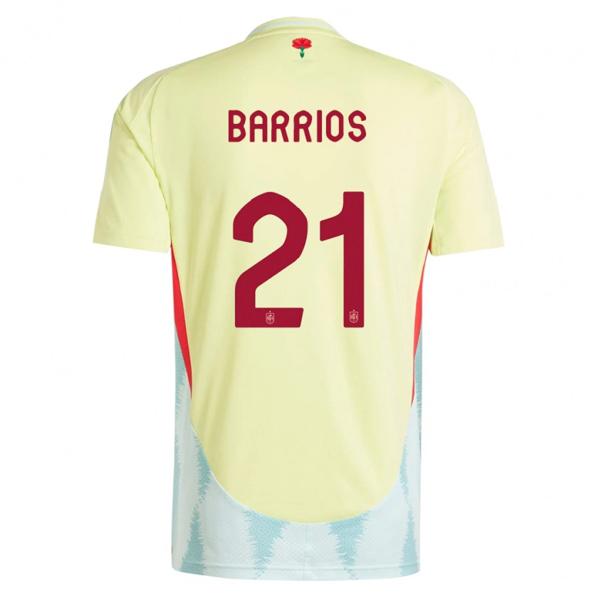 Danxen Herren Spanien Pablo Barrios #21 Gelb Auswärtstrikot Trikot 24-26 T-Shirt