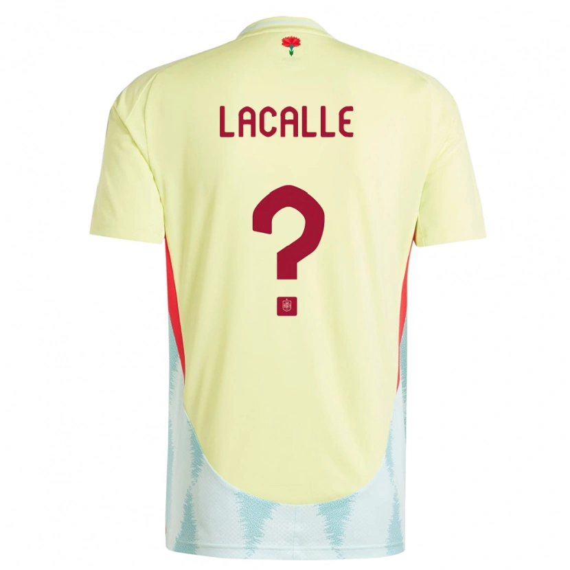 Danxen Herren Spanien Manuel Lacalle #0 Gelb Auswärtstrikot Trikot 24-26 T-Shirt
