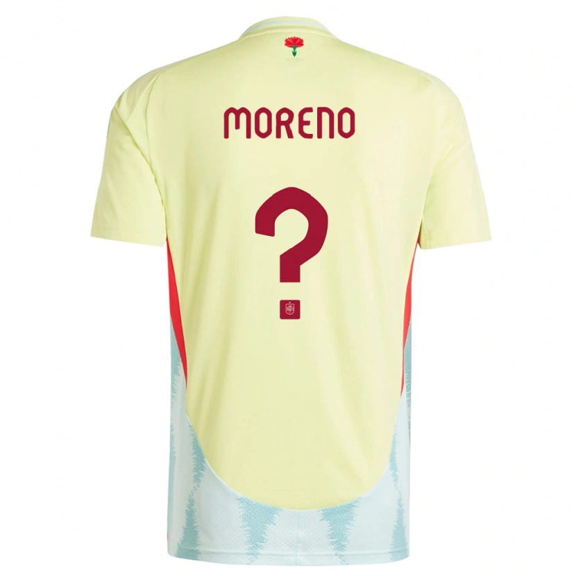 Danxen Herren Spanien Hugo Moreno #0 Gelb Auswärtstrikot Trikot 24-26 T-Shirt