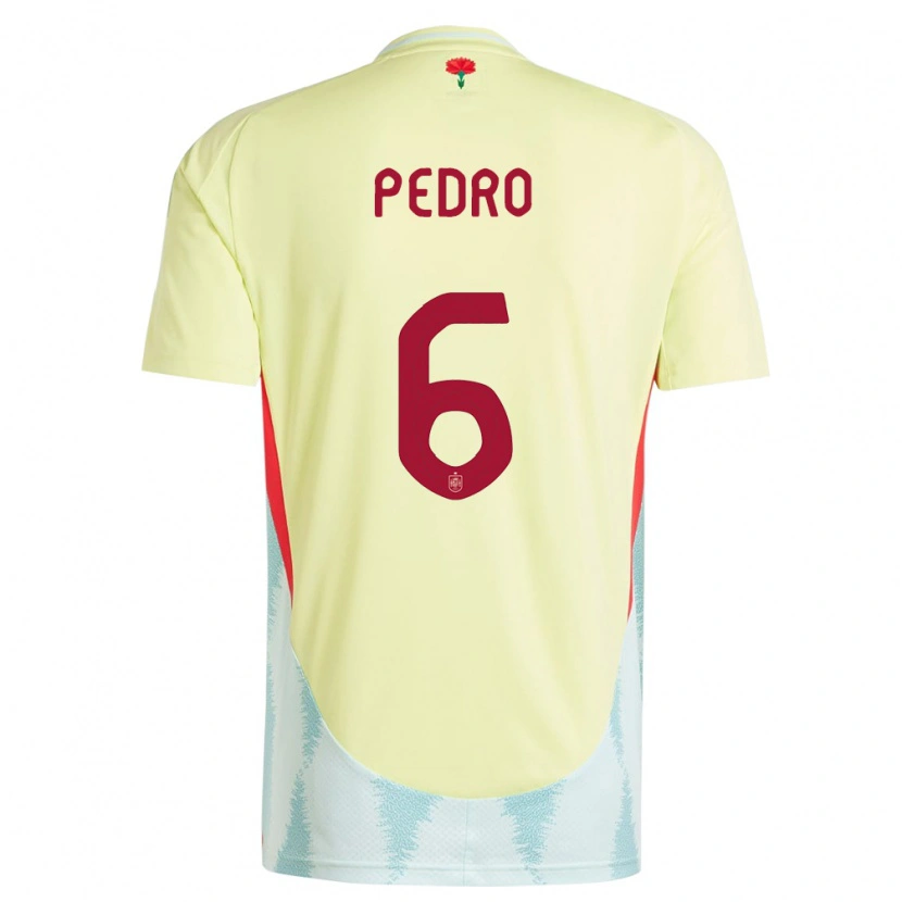Danxen Herren Spanien Pedro Rodríguez #6 Gelb Auswärtstrikot Trikot 24-26 T-Shirt