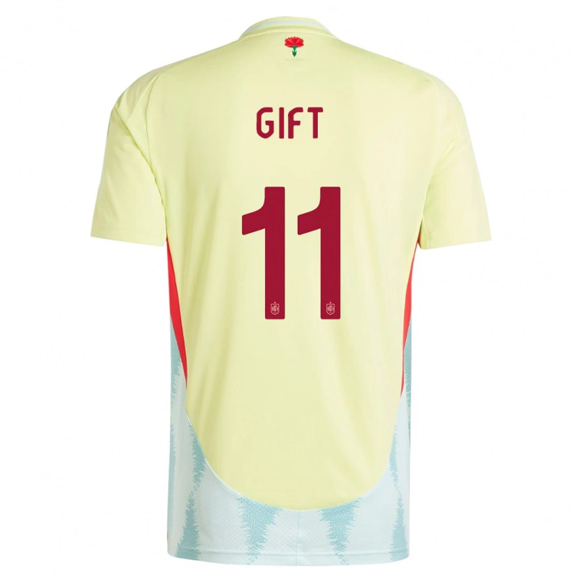 Danxen Herren Spanien Elijah Gift #11 Gelb Auswärtstrikot Trikot 24-26 T-Shirt