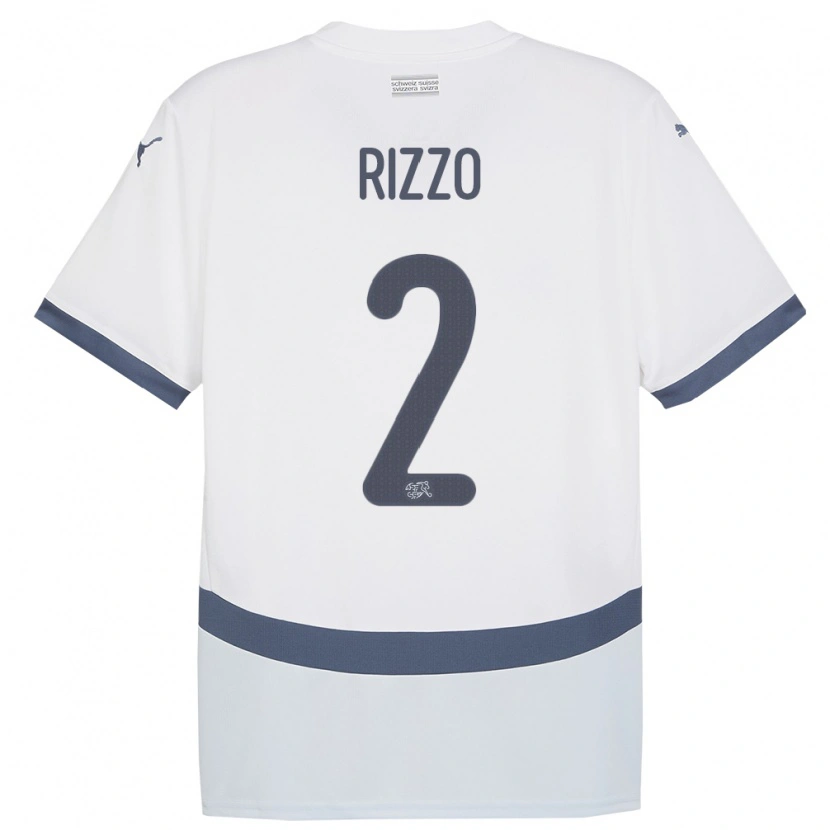 Danxen Herren Schweiz Mattia Rizzo #2 Weiß Auswärtstrikot Trikot 24-26 T-Shirt