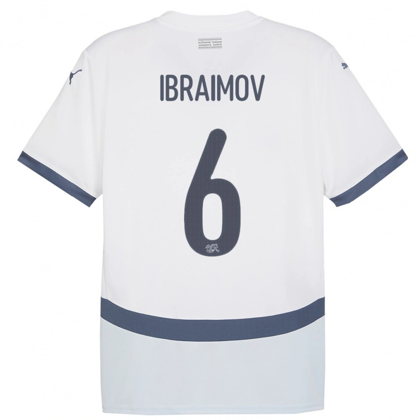Danxen Herren Schweiz Leonit Ibraimov #6 Weiß Auswärtstrikot Trikot 24-26 T-Shirt