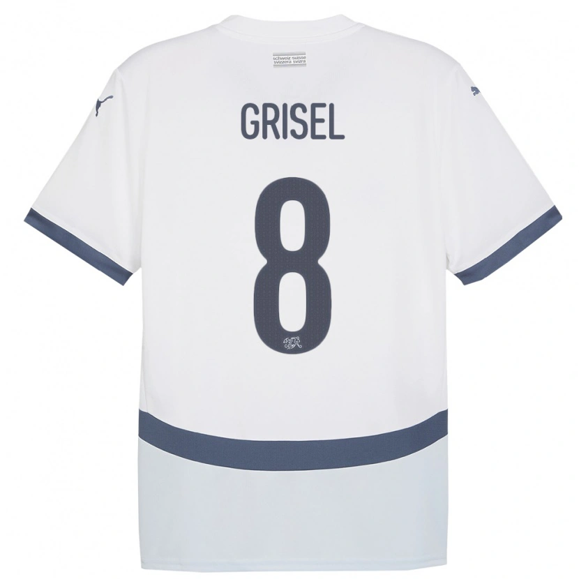 Danxen Herren Schweiz Arno Grisel #8 Weiß Auswärtstrikot Trikot 24-26 T-Shirt