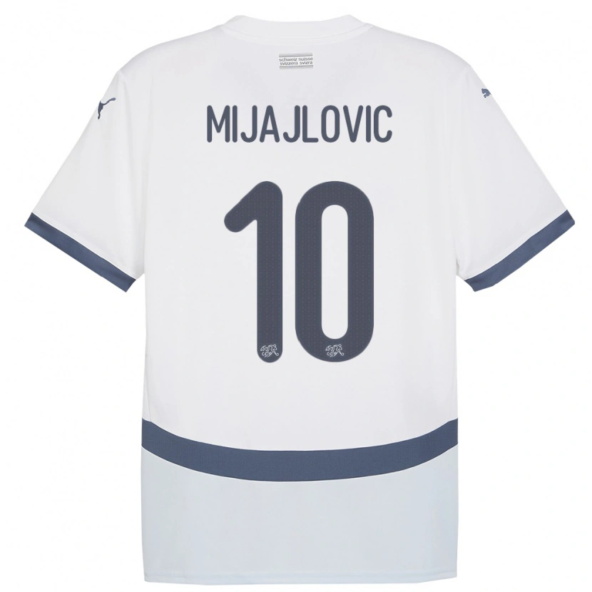 Danxen Herren Schweiz Mladen Mijajlovic #10 Weiß Auswärtstrikot Trikot 24-26 T-Shirt