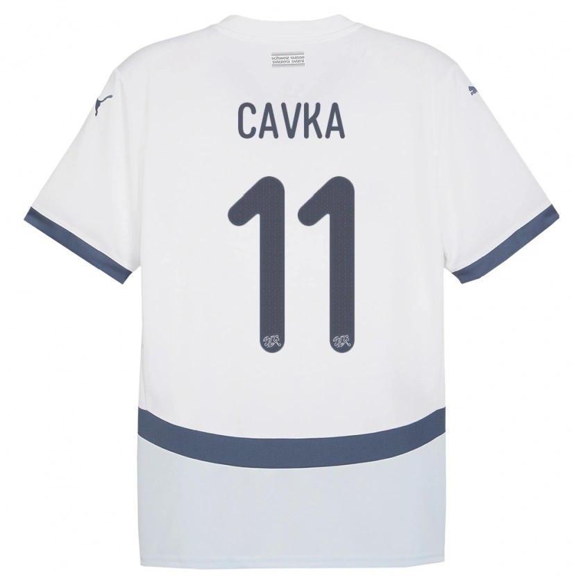 Danxen Herren Schweiz Niko Cavka #11 Weiß Auswärtstrikot Trikot 24-26 T-Shirt