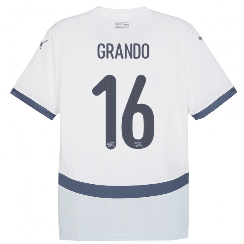 Danxen Herren Schweiz Leon Grando #16 Weiß Auswärtstrikot Trikot 24-26 T-Shirt