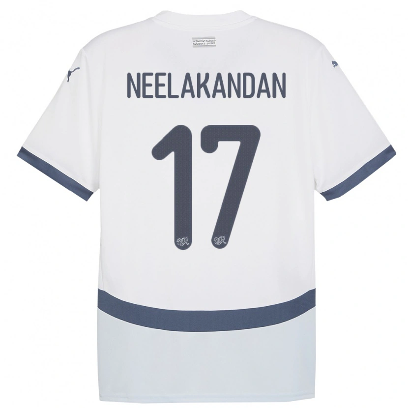 Danxen Herren Schweiz Ranjan Neelakandan #17 Weiß Auswärtstrikot Trikot 24-26 T-Shirt