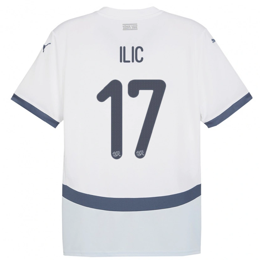 Danxen Herren Schweiz Adam Ilic #17 Weiß Auswärtstrikot Trikot 24-26 T-Shirt