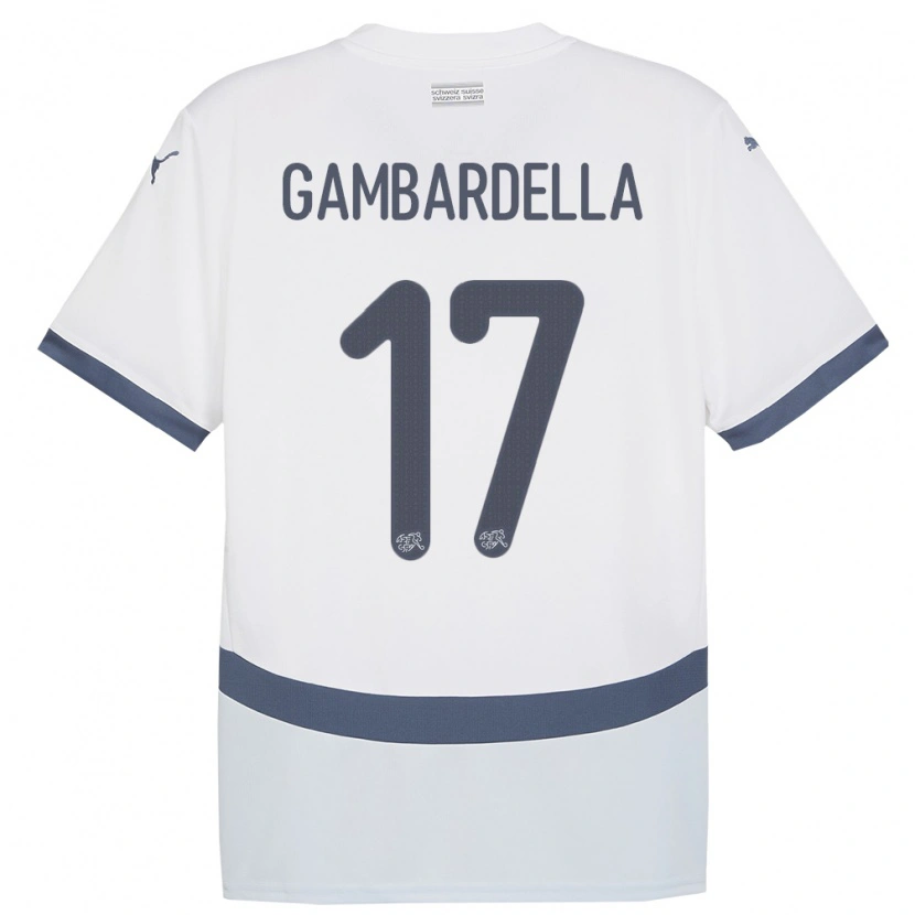 Danxen Herren Schweiz Matteo Gambardella #17 Weiß Auswärtstrikot Trikot 24-26 T-Shirt