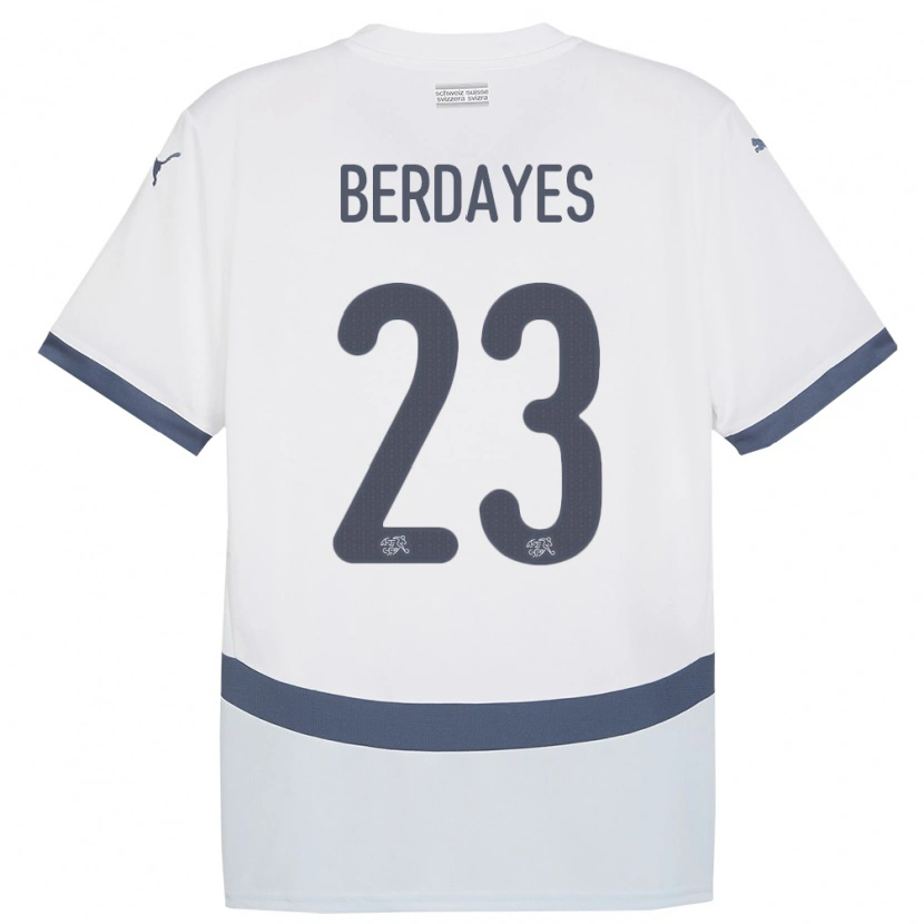 Danxen Herren Schweiz Théo Berdayes #23 Weiß Auswärtstrikot Trikot 24-26 T-Shirt