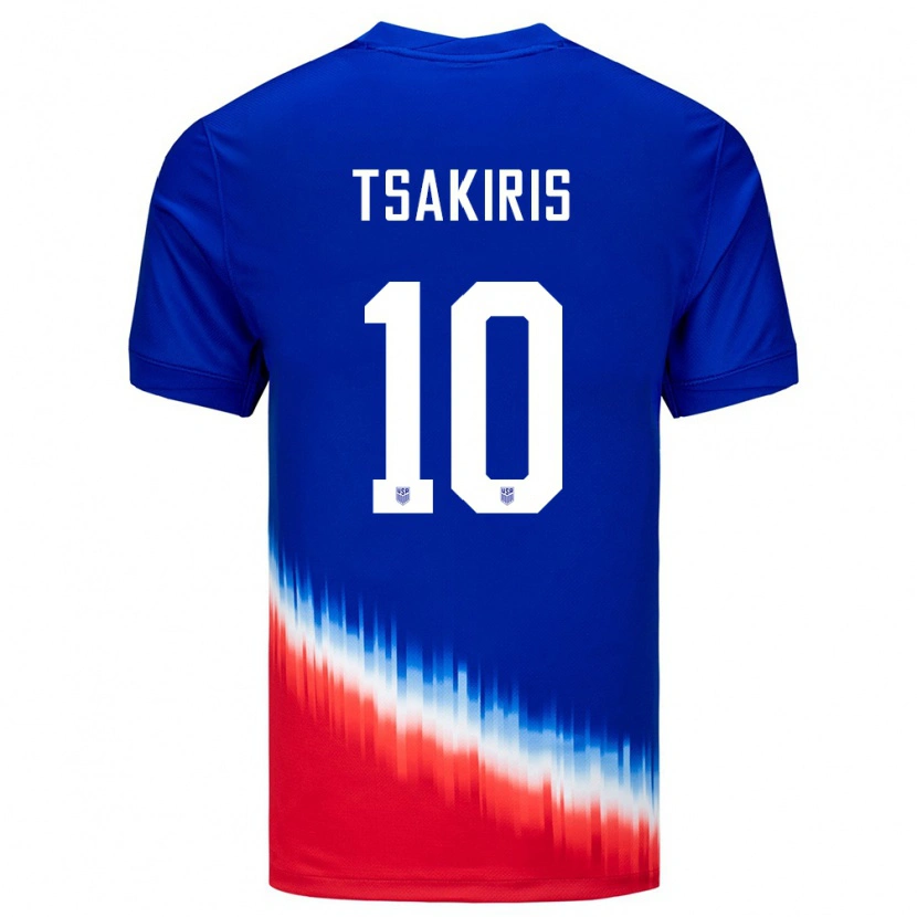 Danxen Herren Vereinigte Staaten Niko Tsakiris #10 Blau Auswärtstrikot Trikot 24-26 T-Shirt