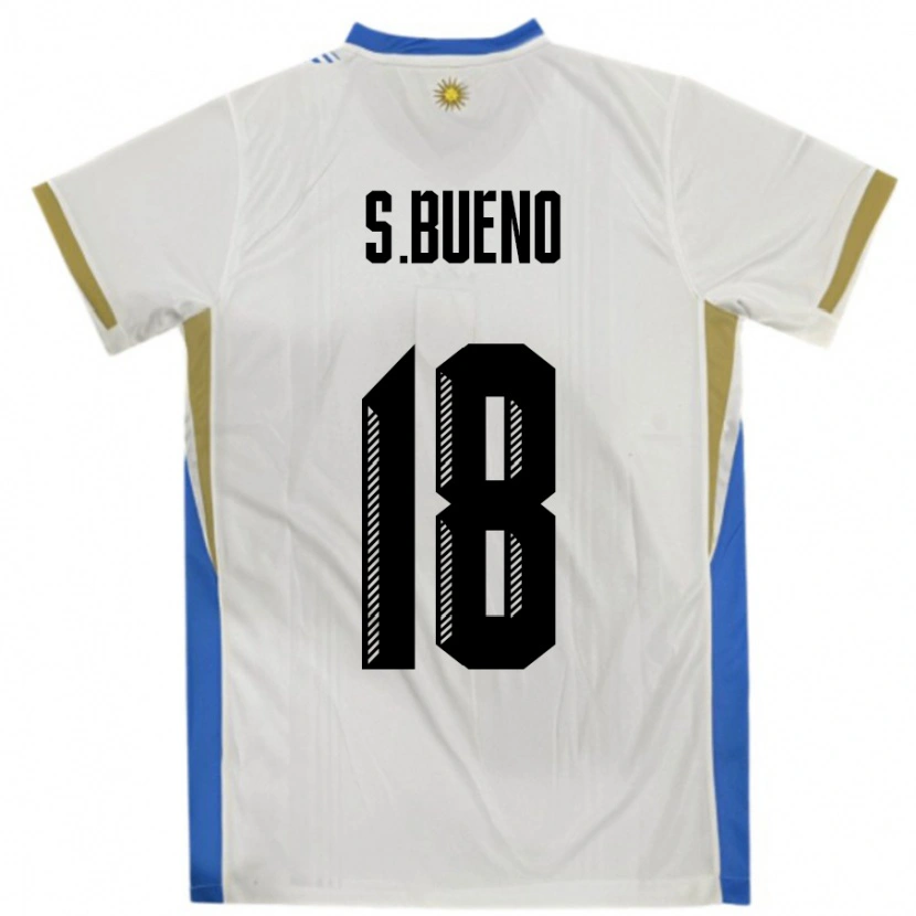 Danxen Herren Uruguay Santiago Bueno #18 Weiß Blau Auswärtstrikot Trikot 24-26 T-Shirt
