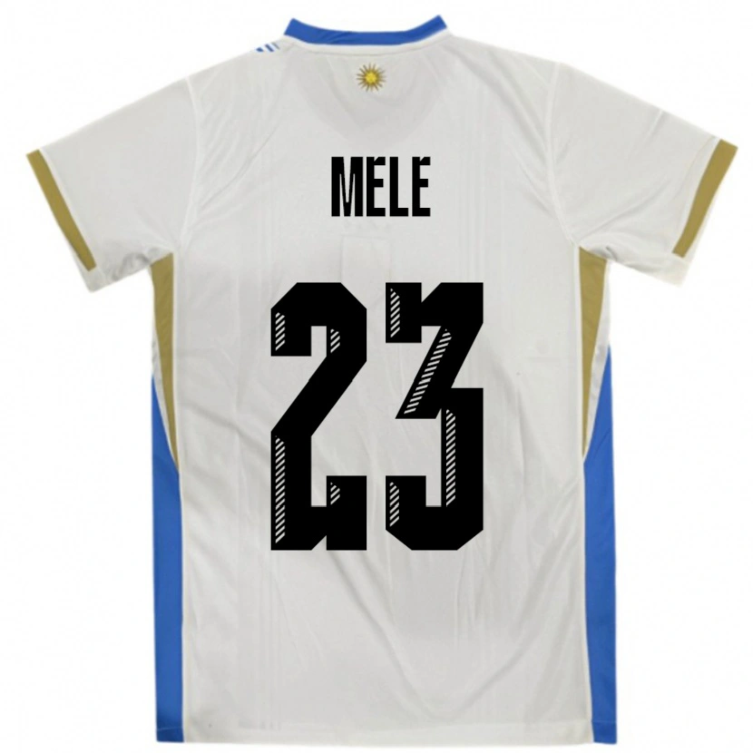 Danxen Herren Uruguay Santiago Mele #23 Weiß Blau Auswärtstrikot Trikot 24-26 T-Shirt