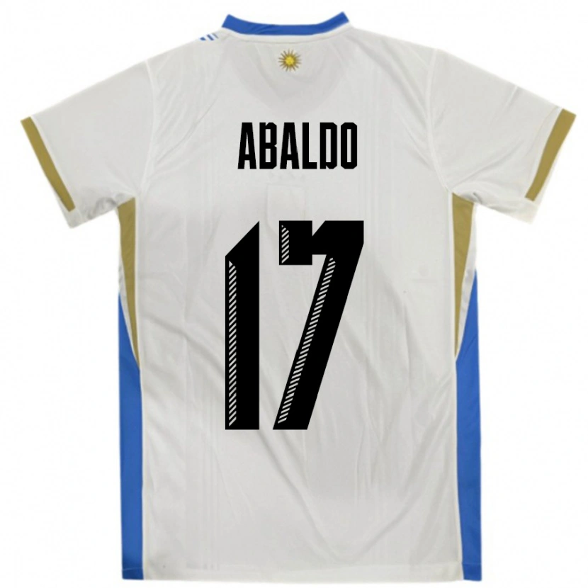 Danxen Herren Uruguay Matías Abaldo #17 Weiß Blau Auswärtstrikot Trikot 24-26 T-Shirt