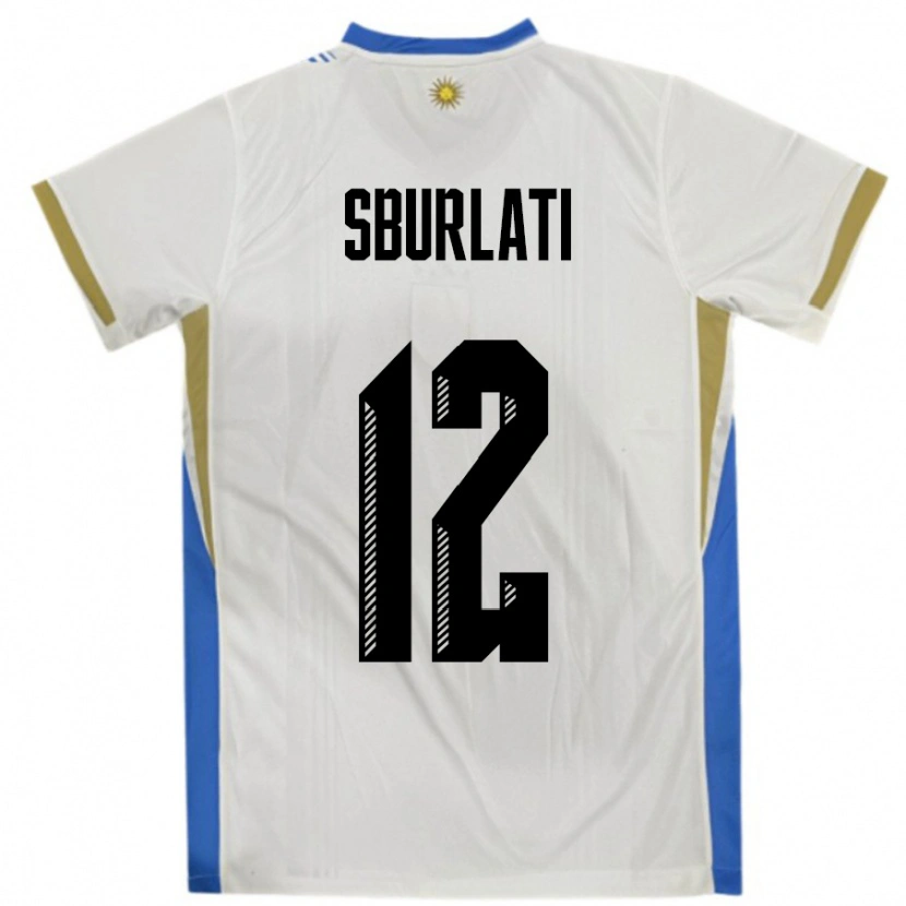 Danxen Herren Uruguay Vanina Sburlati #12 Weiß Blau Auswärtstrikot Trikot 24-26 T-Shirt
